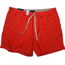 NWT Banana Republic 100 Linen Orange Shorts with Tan Drawstring XL