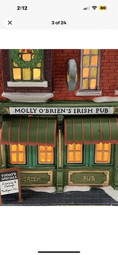 Dept 56 Christmas in the City Molly O'Brien's Irish Pub #58952 Retired Mint - Picture 3 of 13