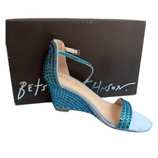 NEW Betsey Johnson SB Debie Blue Rhinestone PUMP SANDAL Womens 7 SHOES Bling NIB