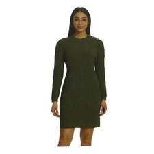 Nine West Jeans Womens Green Cable Knit Button Shoulder Sweater Dress MD NWT