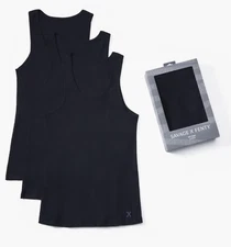 Savage X Fenty Men's Classix Sleepwear Rib Sleep Tank 3-Pack Black Caviar XL NEW