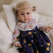 24'' Reborn Baby Dolls Girl Big Size Realistic Reborn Toddler Doll Blonde Hair