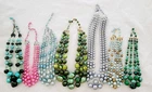 Lot of 7 Vintage Beaded Necklaces Multi-Strand Faux Pearls Japan Costume Jewelry