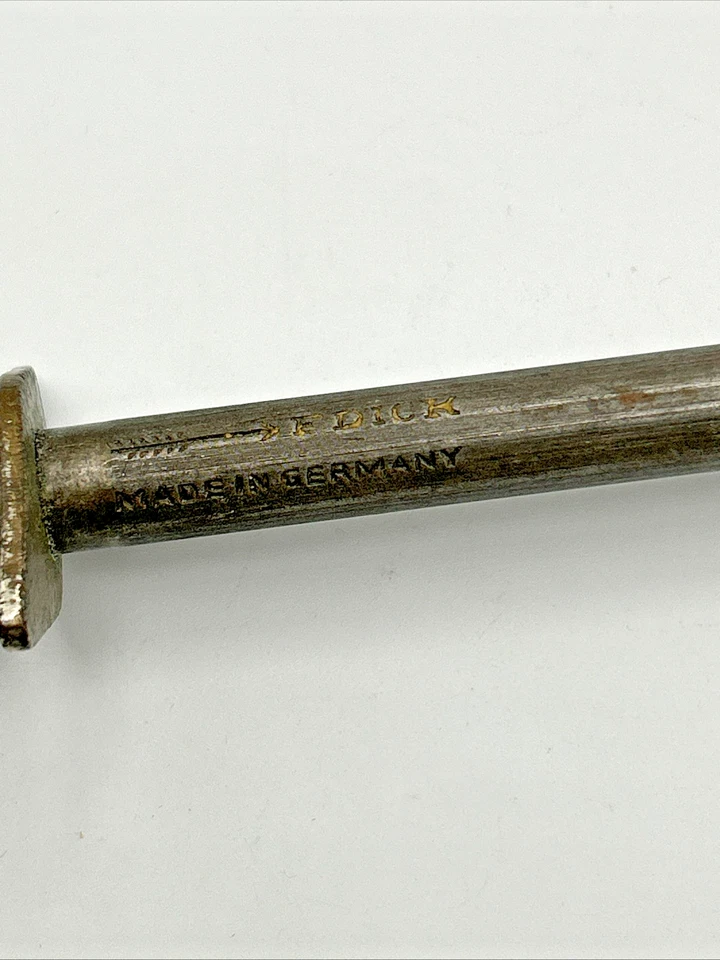 Vintage F DICK Germay 14" STEEL Honing SHARPENING ROD 20" Overall WOOD Handle - Image 4 of 4