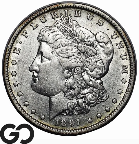 1891-O Morgan Silver Dollar Coin, Choice AU++ Semi-Better Date
