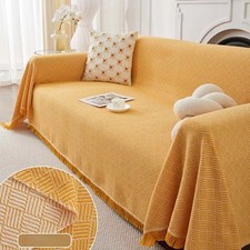 Large Cotton Fringed Throws for Sofas Settee Bedspread Bed Covers Blankets New