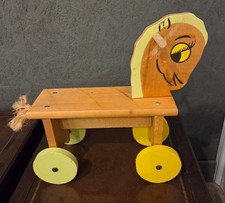 Vintage 1950's Riding Clatter Horse - Mfg. by Sarabella Toys Inc. Greenfield, Oh