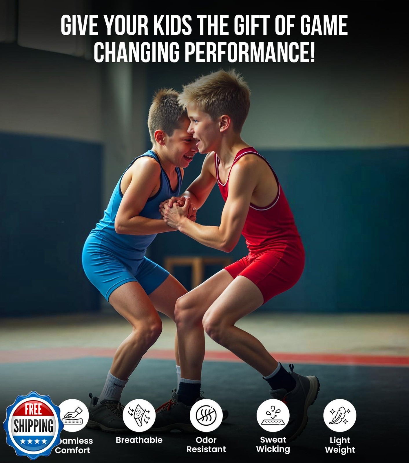 Exxact Sports Digital Camouflage Youth Wrestling Singlet For Boys, Premium Po