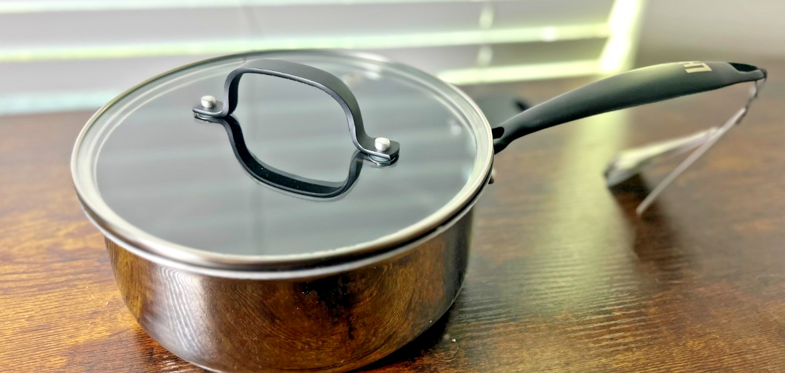 LEXI HOME Sauce Pan Diamond Tri-ply 2.7qt Stainless Steel Nonstick with Lid New