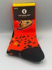 For Bare Feet Anaheim Ducks Youth Socks Black Orange NHL Cotton