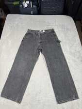 Vintage CK Calvin Klein Carpenter Jeans Mens 33x30 Black Rinse Hip Hop Baggy Y2K