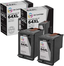 2pk Replacement HY Black Cartridge for HP Ink 64XL N9J92AN Envy 7855 6255 7155