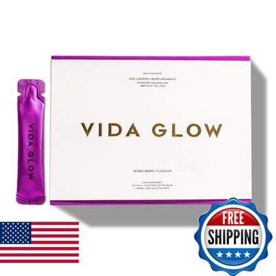 Vida Glow Collagen Liquid Advance   Marine Collagen Peptides with Vitamin C, Ant