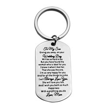 Son Wedding Gifts from Mom Gifts for Son on His Wedding Day To My Son Keychain