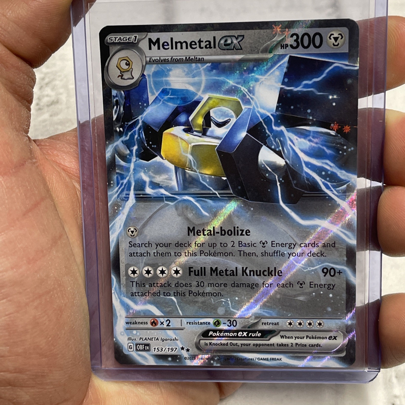 Pokémon Melmetal ex 153/197 Obsidian Flames Double Rare NM/MT Pokemon 2023 Card