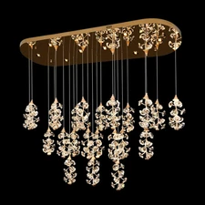 Cascading Crystal LED Linear Chandelier