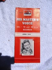 April 1953 HIS MASTER'S VOICE Supplement CAROLE CARR Record Overseas CATALOG LP