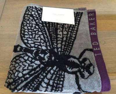 Ted Baker Handtuch grau Libellenmuster 90 cm x T90 cm - UVP 18,00 £