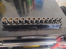 Snap-on 38 Chrome Metric Semi Deep Sockets 8-19mm