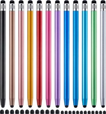 LINFANC 12Pcs Stylus Pen for Touchscreen, 2-in-1 High Precision 12 Multicolor