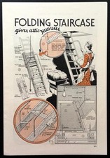“Folding Staircase gives Attic New Uses” 1935 HowTo design PLANS
