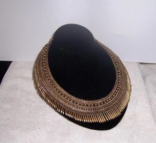 STELLA & DOT BEADED TASSEL GOLD TONE CHOKER COLLAR RUNWAY NECKLACE GORGEOUS