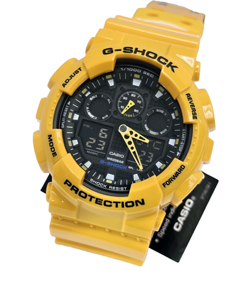 値下げ 新品 CASIO G-SHOCK レアカラー GA-100A イエロー Casio G Shock Analog Digital GA100A-9 GA100 MUSTARD YELLOW NEW GA