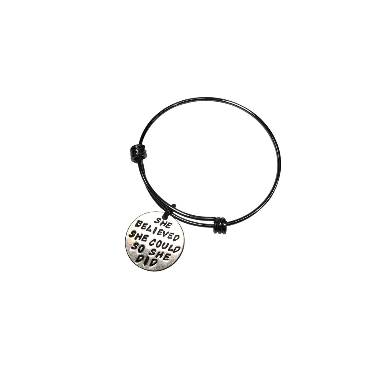 She Believed She Could So She Did Inspirational  Bangle Bracelet