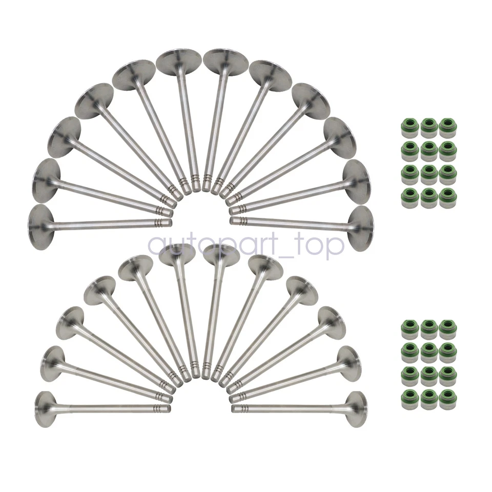 Compatível com VW Audi A4 S4 S5 A6 A7 A8 Q5 Q7 05 06-17 18 24x conjunto de válvulas de admissão e escape - Imagem 3 de 4