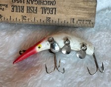 Vtg Herter's Guide Minnow Lazy Ike Red Head 3" Metal Crankbait Fishin Lure 1965