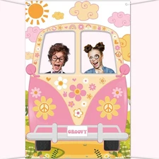 Hippie Bus Photo Prop Groovy Party Decorations Large Fabric Groovy Van Prop Hipp