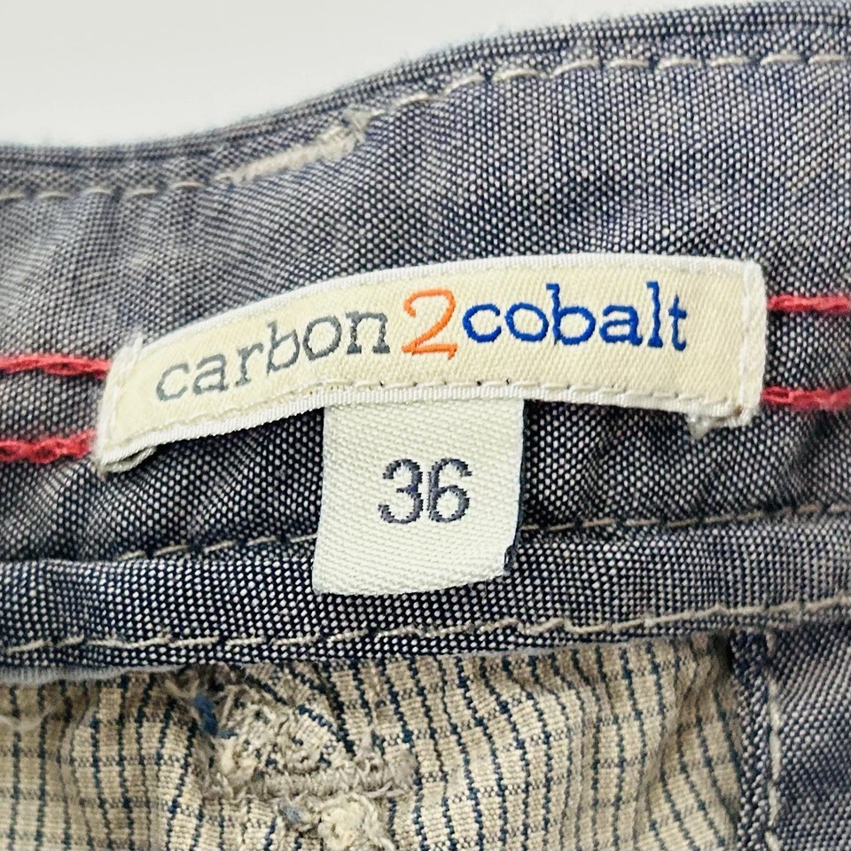 Pantalones Cortos Informales Carbon2Cobalt 36 x 10.5 Gris Azul Mezcla de Algodón a Cuadros Frente Plano Foto 2 de 4