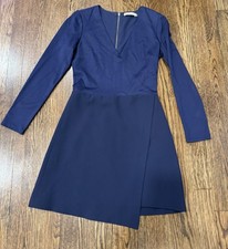 Alice + Olivia Sapphire Navy Evette Asymmetrical Mini Ponte Dress Size 2
