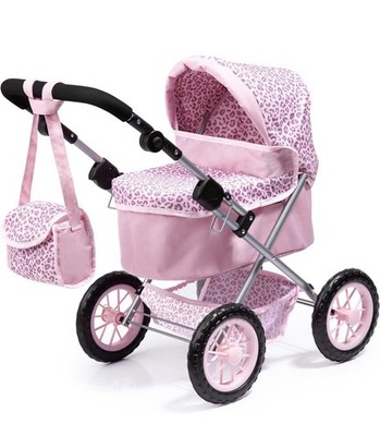 Bayer Design Trendy Doll Pram Pink Leopard Print Fits 18  Dolls NIB