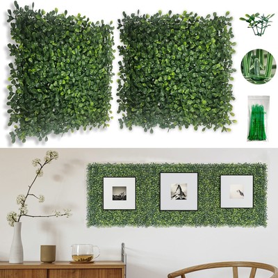 Artificial Boxwood Grass Wall Panels - 10''x 10'' (10Pcs) Faux Green Panels for...
