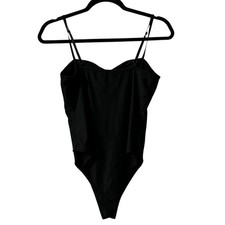 Unbranded Women s Large Bodysuit Black Strappy Comfort Stretch One Piece