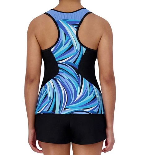 Costume da bagno ZeroXposur donna taglia S scuba Tankini 2 pezzi pantaloncini da bagno top racerback - Foto 15 di 16