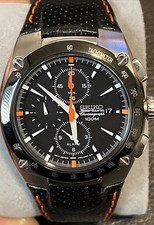 Seiko Sportura 7T62-0ED0 Cronografo 100M Sveglia Tachimetro Nuovo Mai Indossato
