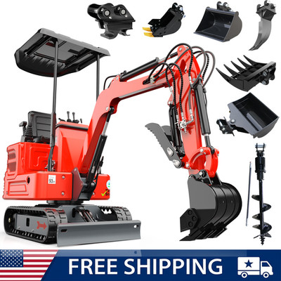 1.4 Ton Mini Excavator Kubota Diesel Crawler Digger with 7 Attachment FREE SHIP