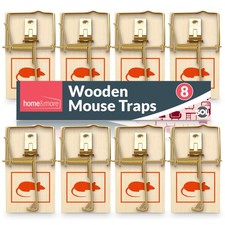 8pk Wooden Mouse Traps Traditional Mice Reusable Rodent Pest Control Durable