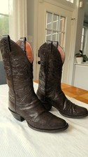 Vintage Sanders Bootmakers Men's 11D Exotic Lizard Cowboy Boots Dk Brown 1989