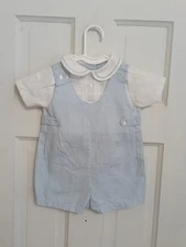 Petit Ami Romper 3 Months Blue Shortall Outfit Jon Jon Boutique E6