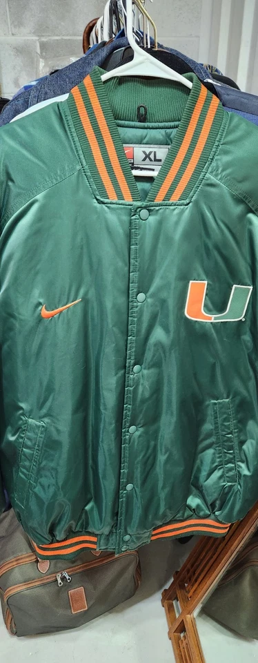 VINTAGE RARE NIKE MIAMI HURRICANES SATIN JACKET IN SIZE XL - Image 2 of 4