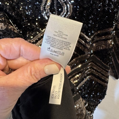 NEW!✨Express Patterned Sequin V-Neck Mini Sheath Dress Large Quincenera Guest - Picture 10 of 10