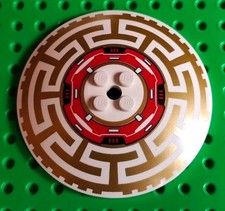 LEGO Printed Ninjago Dish 8x8 Gold Geometric Pattern Inverted Piece 3961pb12