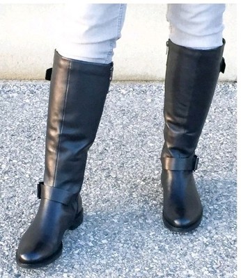 Ecco Hobart Harness Tall Black Leather Riding Boots Women's Size 7.5, 8  38 Euc