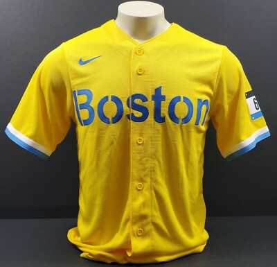 Nike Boston Red Sox City Connect Jersey, Yellow/Blue, Size S