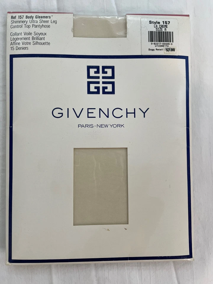 2 винтажных блестящих колготки Givenchy с контролем цвета крема и хрусталя размер A - Изображение 4 из 4