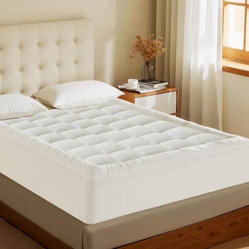 California King Mattress Pad Polyester Cooling Quilted Deep Pocket Protector - Picture 10 of 10