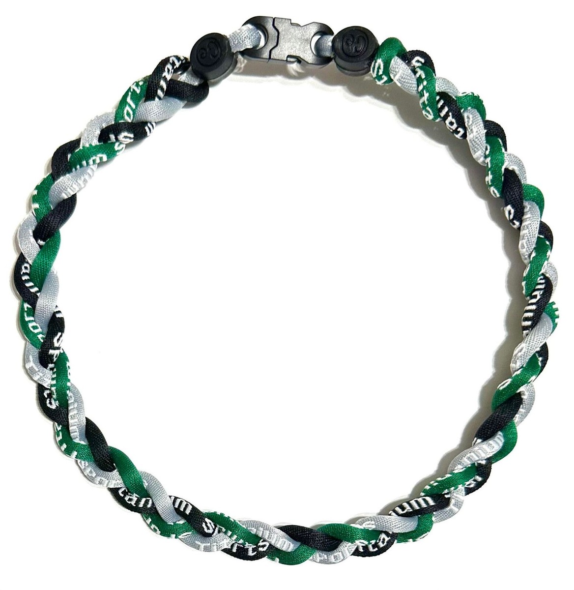 Collier Sport Tornado 2 Cordes Torsion - Homme/garçon, Baseball, Noir Blanc Gris, 20"